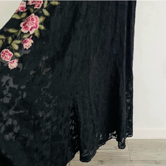 Torrid Black Burnout Chiffon Floral Embroidered Maxi Dress 10 - Picture 3 of 4